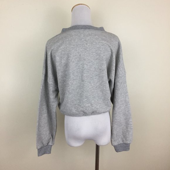 ACOA Gray Pink Green 'HIGH MAINTENANCE' Print Drawstring Hem Cropped Shirt - Picture 14 of 14